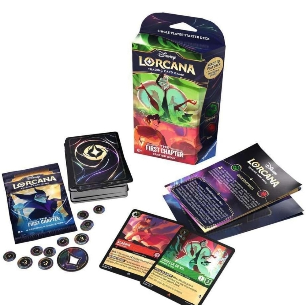 Disney Lorcana TCG The First Chapter Starter Deck Ruby Emerald With Booster Pack - Picture 9 of 9